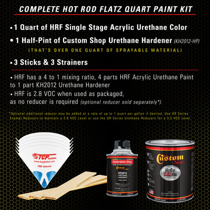 Saturn Gold Firemist - Hot Rod Flatz Flat Matte Satin Urethane Auto Paint - Complete Quart Paint Kit