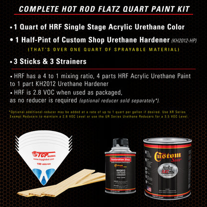 Firemist Orange - Hot Rod Flatz Flat Matte Satin Urethane Auto Paint - Complete Quart Paint Kit