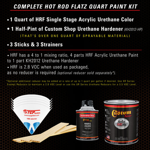 Firemist Orange - Hot Rod Flatz Flat Matte Satin Urethane Auto Paint - Complete Quart Paint Kit - Professional Low Sheen Automotive, Car Truck
