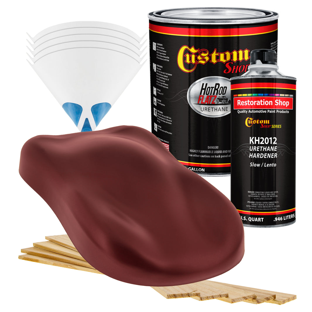 Firemist Red - Hot Rod Flatz Flat Matte Satin Urethane Auto Paint - Complete Gallon Paint Kit Coating