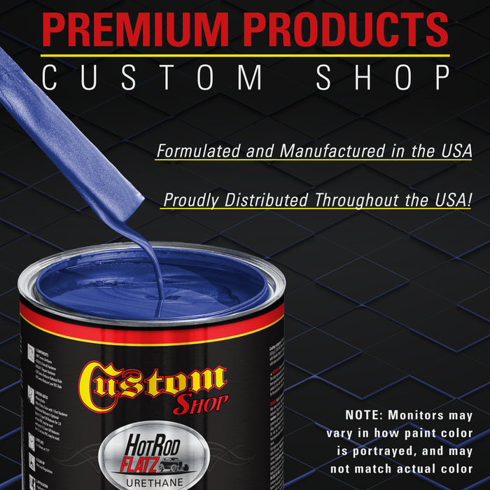 Cobalt Blue Firemist - Hot Rod Flatz Flat Matte Satin Urethane Auto Paint - Complete Gallon Paint Kit - Professional Low Sheen Automotive, Car Truck Coating, 4:1 Mix Ratio