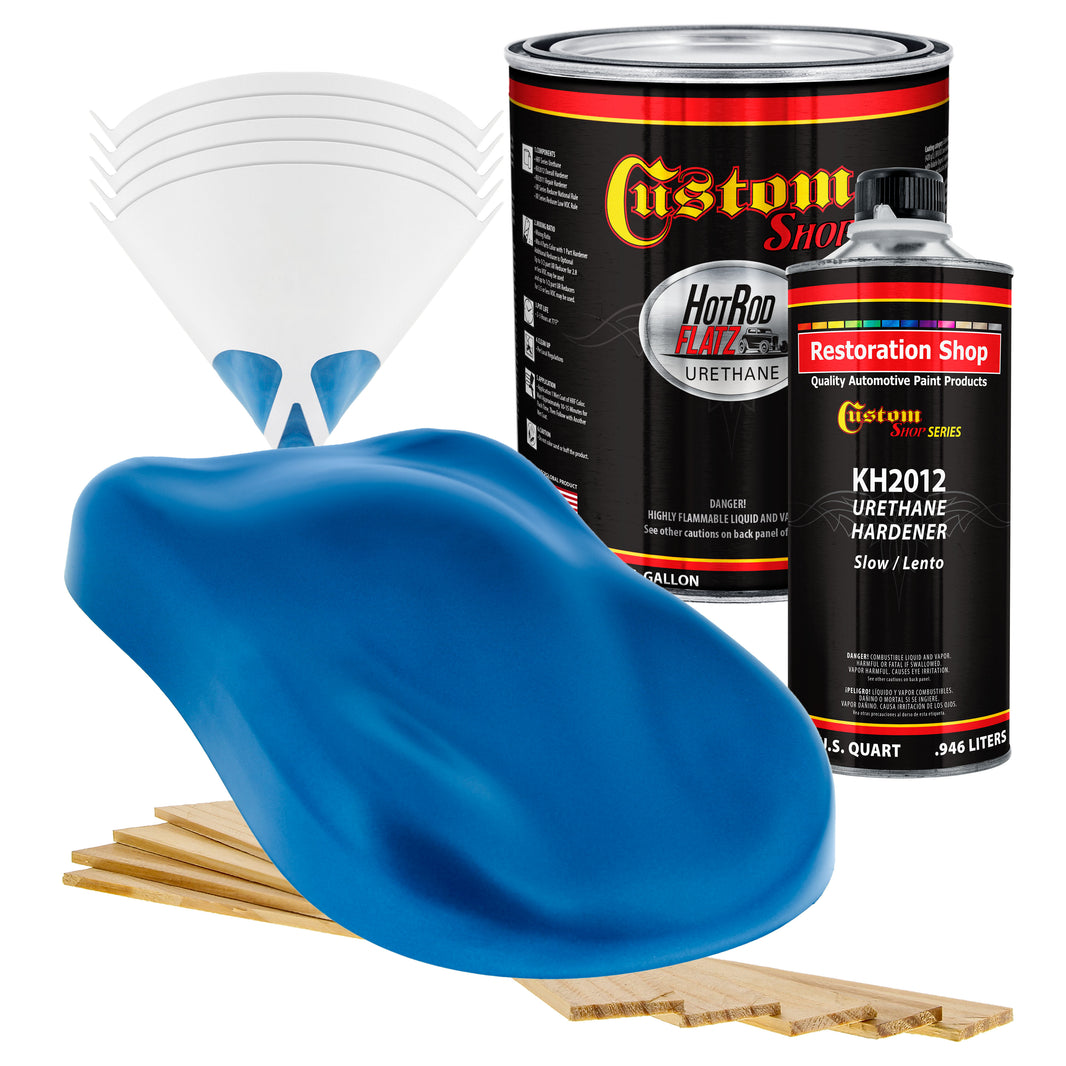 True Blue Firemist - Hot Rod Flatz Flat Matte Satin Urethane Auto Paint - Complete Gallon Paint Kit