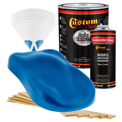 True Blue Firemist - Hot Rod Flatz Flat Matte Satin Urethane Auto Paint - Complete Gallon Paint Kit