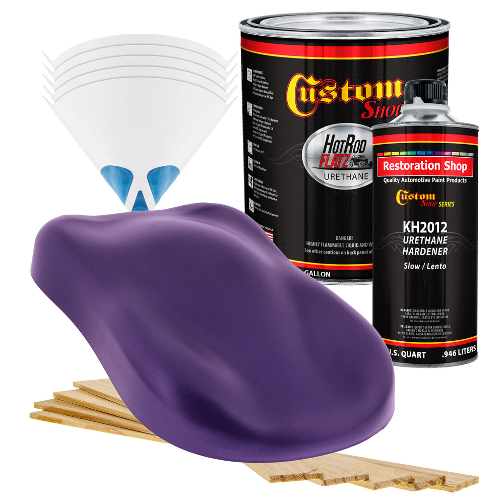 Firemist Purple - Hot Rod Flatz Flat Matte Satin Urethane Auto Paint - Complete Gallon Paint Kit - Professional Low Sheen Automotive, Car Truck Coating, 4:1 Mix Ratio