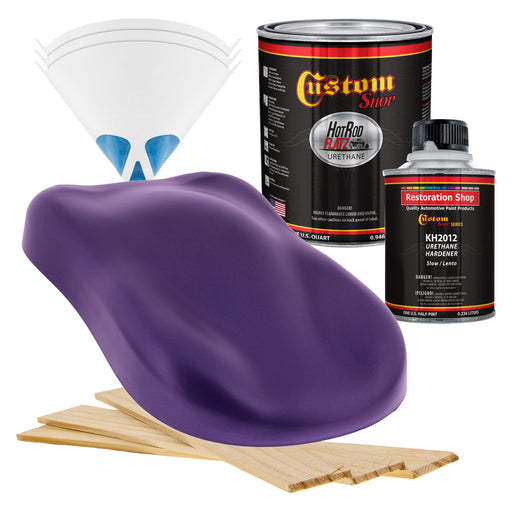 Firemist Purple - Hot Rod Flatz Flat Matte Satin Urethane Auto Paint - Complete Quart Paint Kit - Professional Low Sheen Automotive, Car Truck Coating, 4:1 Mix Ratio