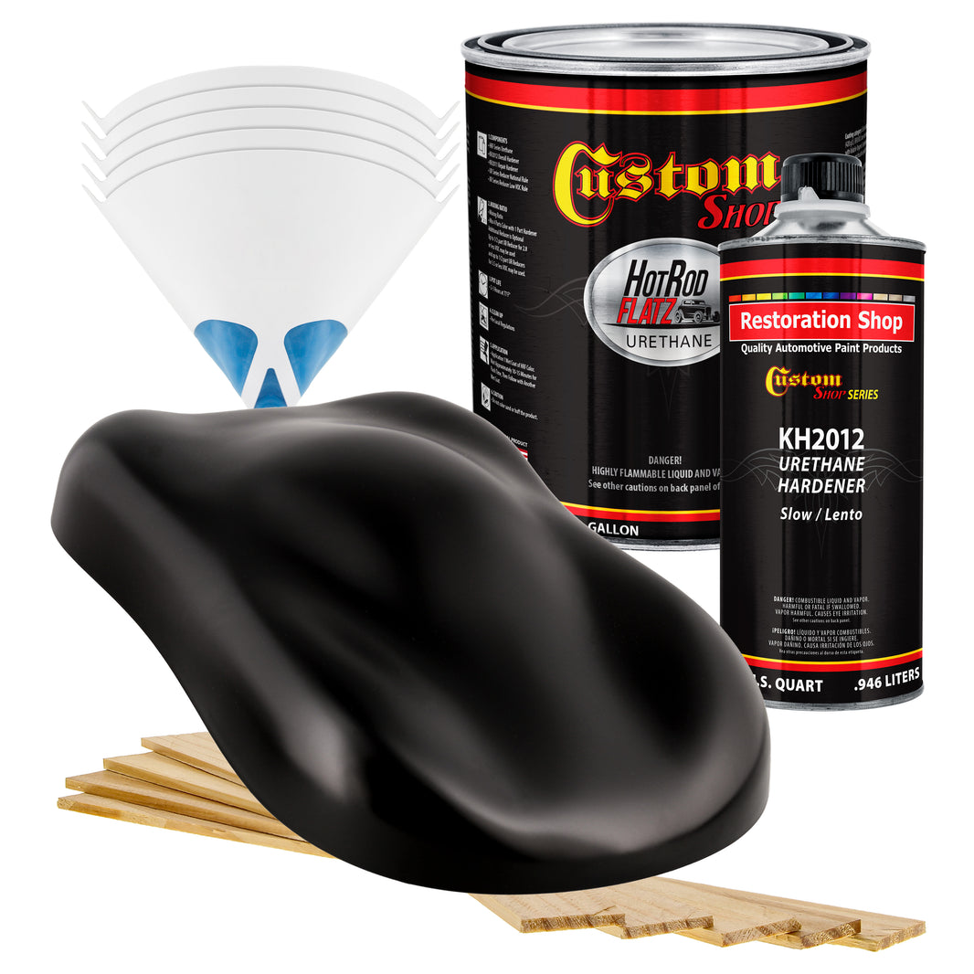 Chassis Black (Satin) - Hot Rod Flatz Flat Matte Satin Urethane Auto Paint - Complete Gallon Paint Kit