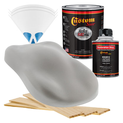 Argent Wheel Silver Sheen (Satin) - Hot Rod Flatz Flat Matte Satin Urethane Auto Paint - Complete Quart Paint Kit