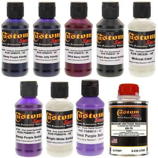 7 Color Purple Fire Kit - 7 Colors, Midcoat Clear and Reducer