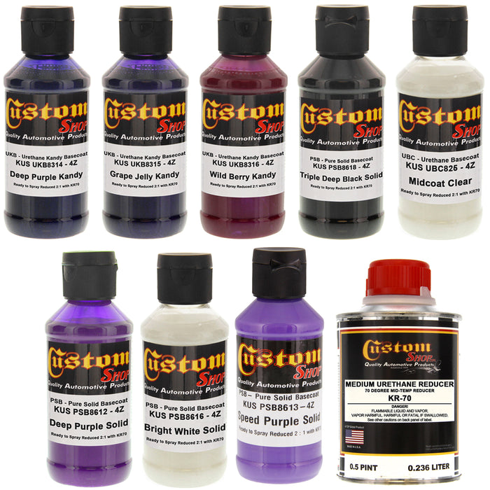 7 Color Purple Fire Kit - 7 Colors, Midcoat Clear and Reducer