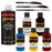 5 Color Pinstriping Lettering Enamel Paint Starter Kit with 3-Piece Pinstripe Brush Set