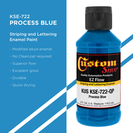 Process Blue - Ez-Flow Striping & Lettering Enamel, 1/4 Pint