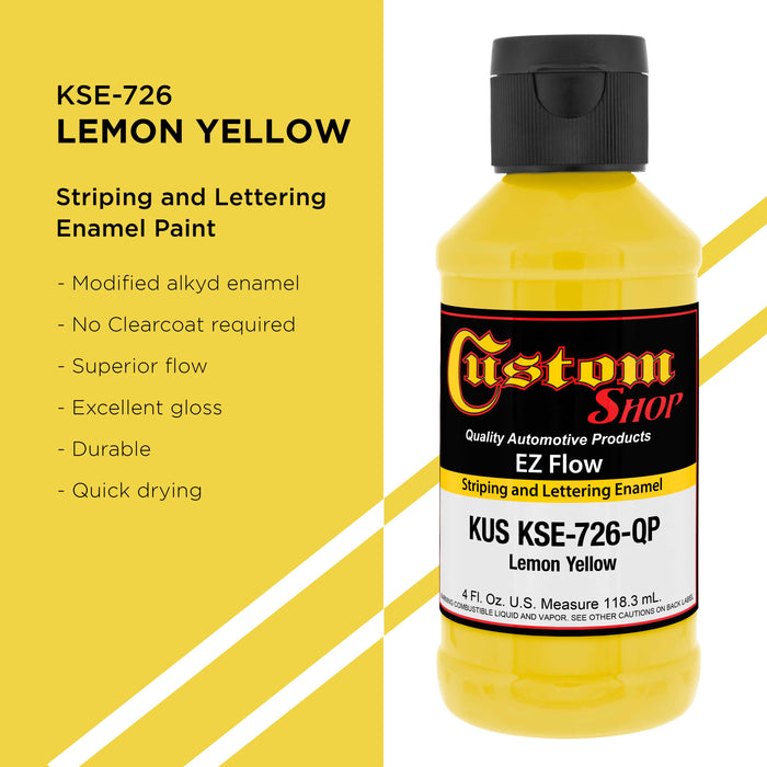 Lemon Yellow - Ez-Flow Striping & Lettering Enamel, 1/4 Pint