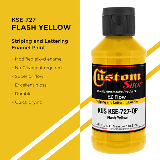 Flash Yellow - Ez-Flow Striping & Lettering Enamel, 1/4 Pint