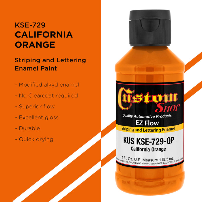 California Orange - Ez-Flow Striping & Lettering Enamel, 1/4 Pint