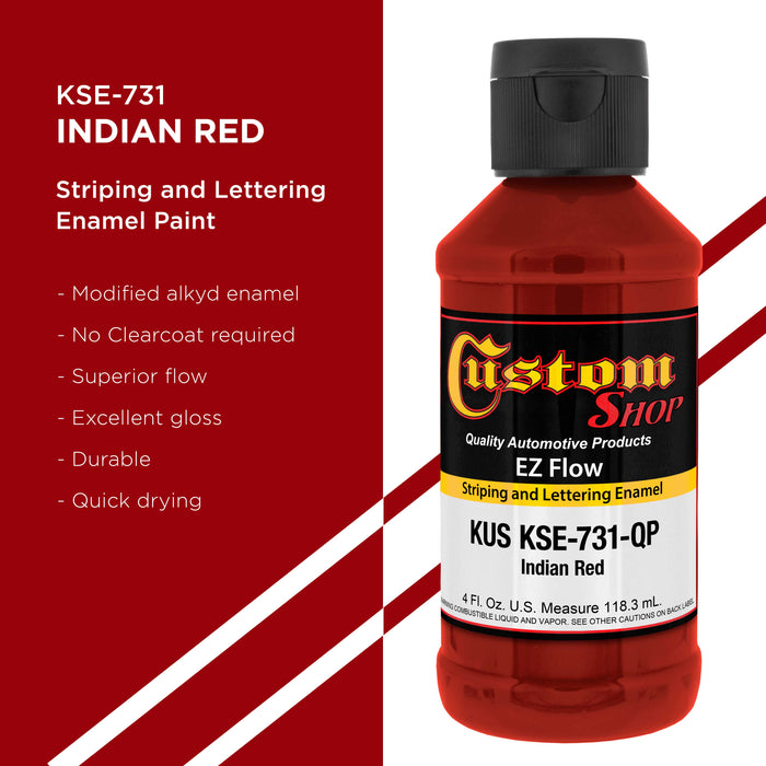 Indian Red - Ez-Flow Striping & Lettering Enamel, 1/4 Pint