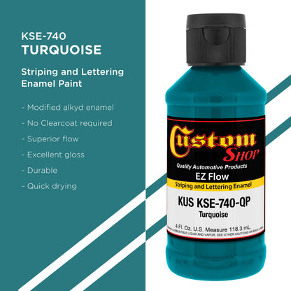 Turquoise - Ez-Flow Striping & Lettering Enamel, 1/4 Pint