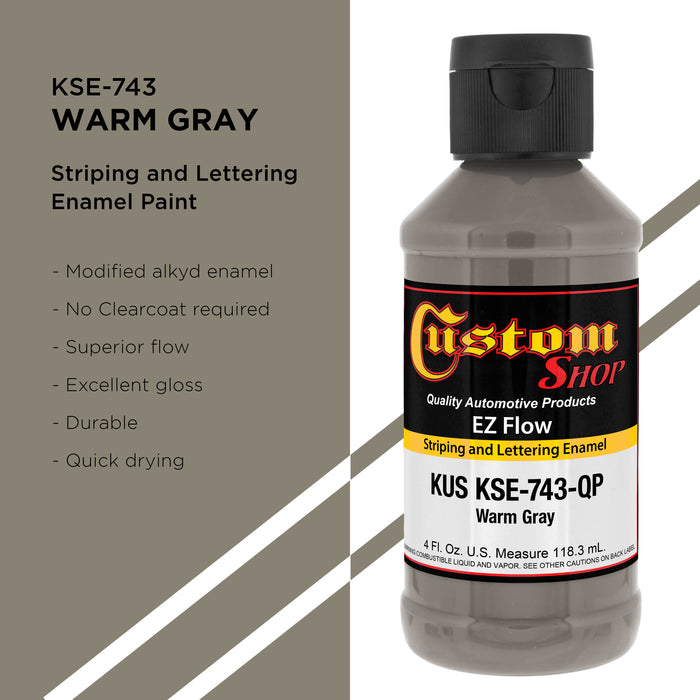 Warm Gray - Ez-Flow Striping & Lettering Enamel, 1/4 Pint