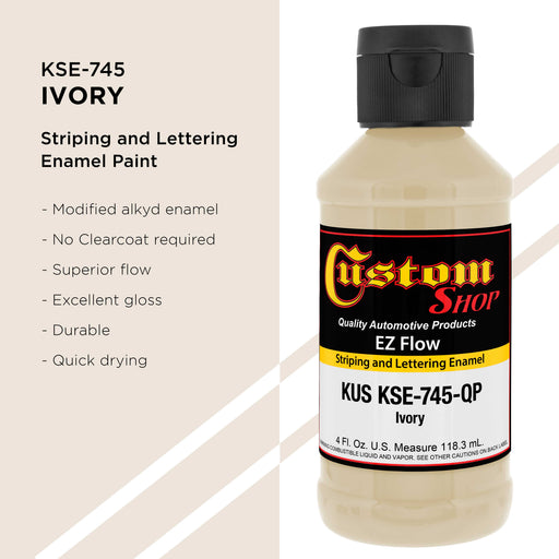 Ivory - Ez-Flow Striping & Lettering Enamel, 1/4 Pint