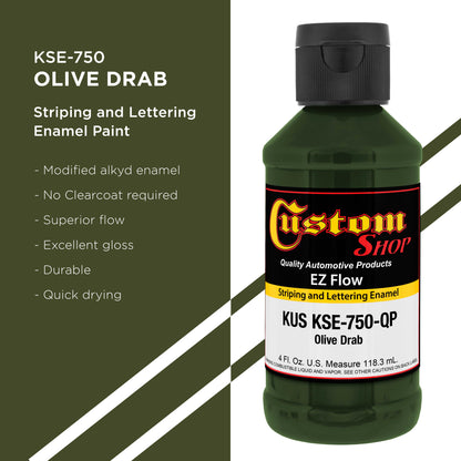 Olive Drab - Ez-Flow Striping & Lettering Enamel, 1/4 Pint