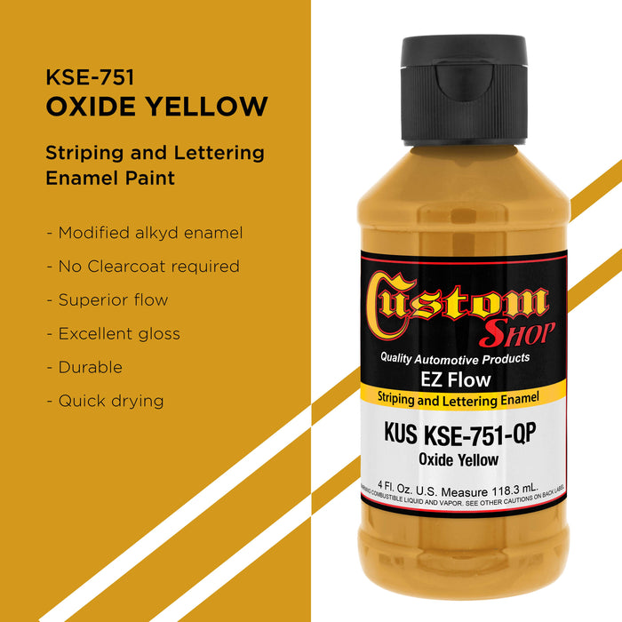 Oxide Yellow - Ez-Flow Striping & Lettering Enamel, 1/4 Pint