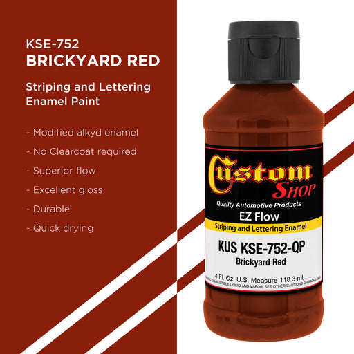 Brickyard Red - Ez-Flow Striping & Lettering Enamel, 1/4 Pint