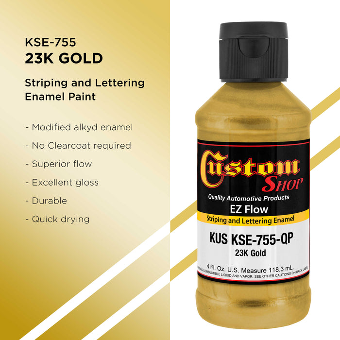 23K Gold - Ez-Flow Striping & Lettering Enamel, 1/4 Pint