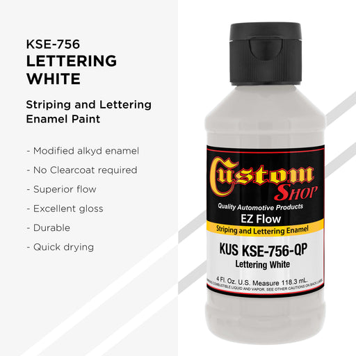 Lettering White - Ez-Flow Striping & Lettering Enamel, 1/4 Pint