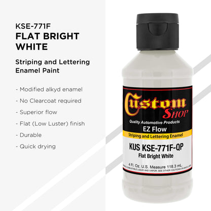 Flat Bright White - Ez-Flow Striping & Lettering Enamel, 1/4 Pint