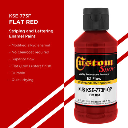 Flat Red - Ez-Flow Striping & Lettering Enamel, 1/4 Pint
