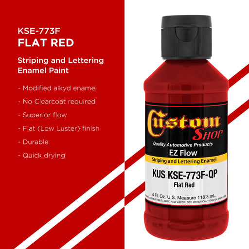 Flat Red - Ez-Flow Striping & Lettering Enamel, 1/4 Pint