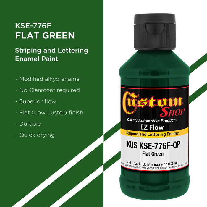 Flat Green - Ez-Flow Striping & Lettering Enamel, 1/4 Pint