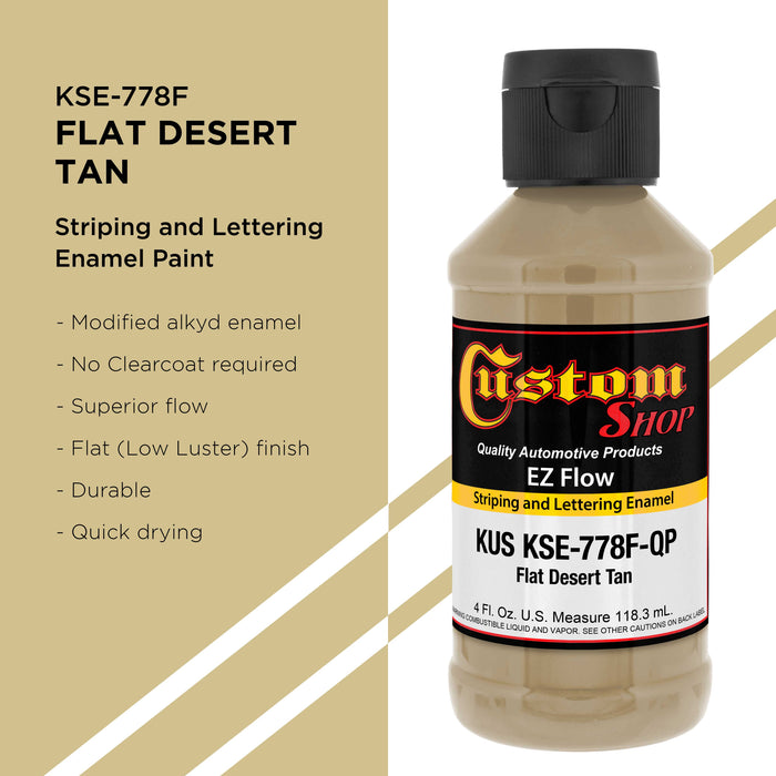 Flat Desert Tan - Ez-Flow Striping & Lettering Enamel, 1/4 Pint