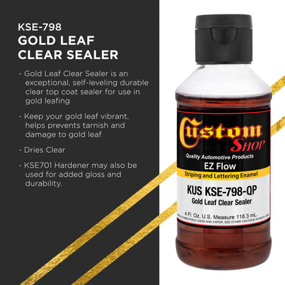 Gold Leaf Clear Sealer - Ez-Flow Striping & Lettering Enamel, 4 oz