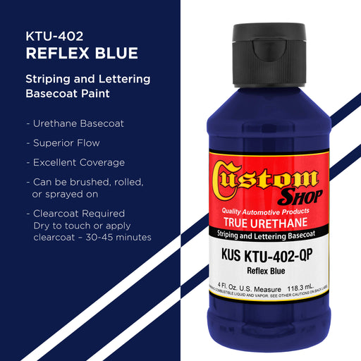 Reflex Blue - True-U Pinstriping Urethane Basecoat Standard Colors, 1/4 Pint