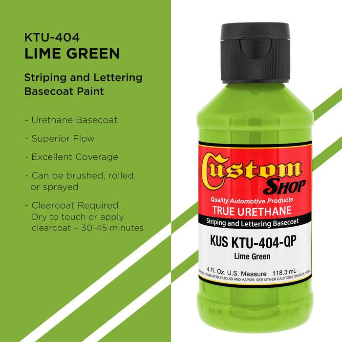 Lime Green - True-U Pinstriping Urethane Basecoat Standard Colors, 1/4 Pint