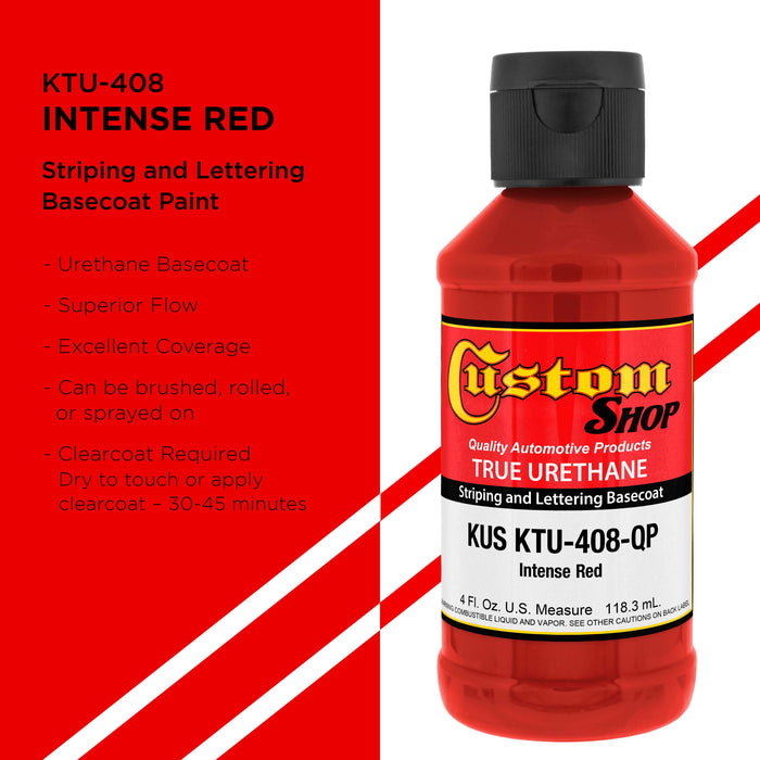 Intense Red - True-U Pinstriping Urethane Basecoat Standard Colors, 1/4 Pint