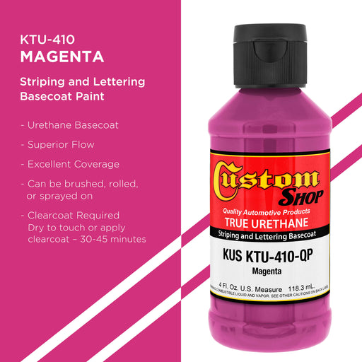 Magenta - True-U Pinstriping Urethane Basecoat Standard Colors, 1/4 Pint