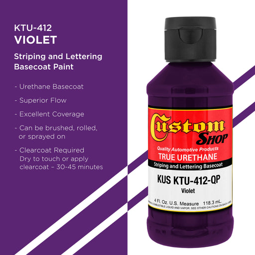 Violet - True-U Pinstriping Urethane Basecoat Standard Colors, 1/4 Pint