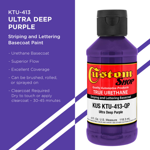 Ultra Deep Purple - True-U Pinstriping Urethane Basecoat Standard Colors, 1/4 Pint