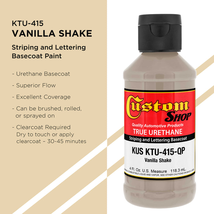 Vanilla Shake - True-U Pinstriping Urethane Basecoat Standard Colors, 1/4 Pint