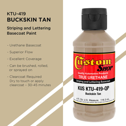 Buckskin Tan - True-U Pinstriping Urethane Basecoat Standard Colors, 1/4 Pint