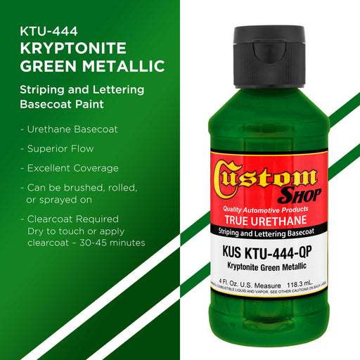 Kryptonite Green Metallic - True-U Pinstriping Urethane Basecoat Metallic Colors, 1/4 Pint