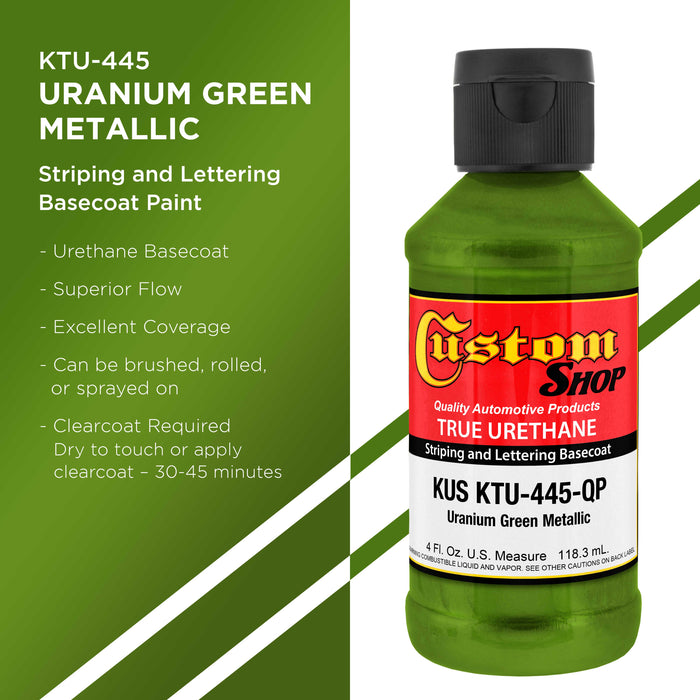 Uranium Green Metallic - True-U Pinstriping Urethane Basecoat Metallic Colors, 1/4 Pint