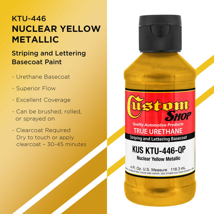 Nuclear Yellow Metallic - True-U Pinstriping Urethane Basecoat Metallic Colors, 1/4 Pint