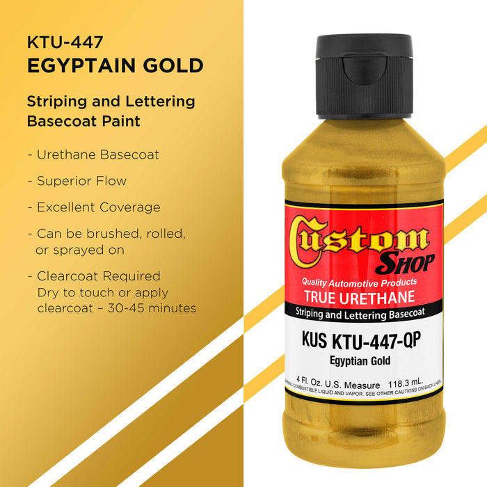 Egyptian Gold Metallic - True-U Pinstriping Urethane Basecoat Metallic Colors, 1/4 Pint