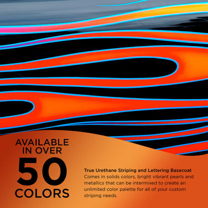 Flame Orange Metallic - True-U Pinstriping Urethane Basecoat Metallic Colors, 1/4 Pint