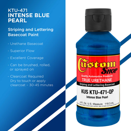 Intense Blue Pearl - True-U Pinstriping Urethane Basecoat Pearl Colors, 1/4 Pint