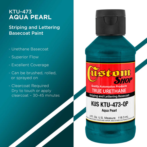 Aqua Pearl - True-U Pinstriping Urethane Basecoat Pearl Colors, 1/4 Pint