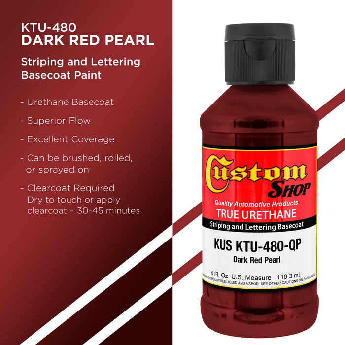 Dark Red Pearl - True-U Pinstriping Urethane Basecoat Pearl Colors, 1/4 Pint