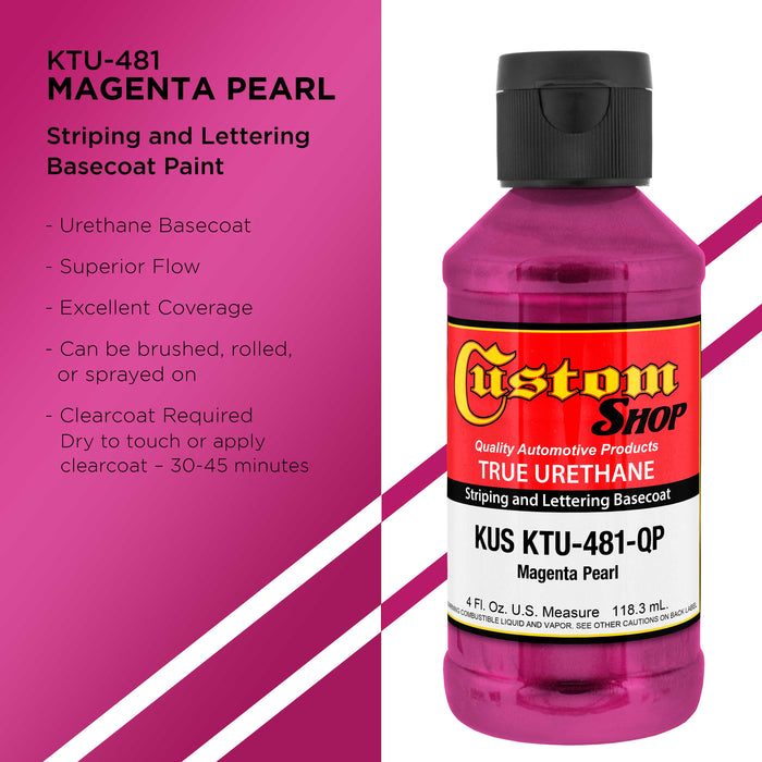Magenta Pearl - True-U Pinstriping Urethane Basecoat Pearl Colors, 1/4 Pint